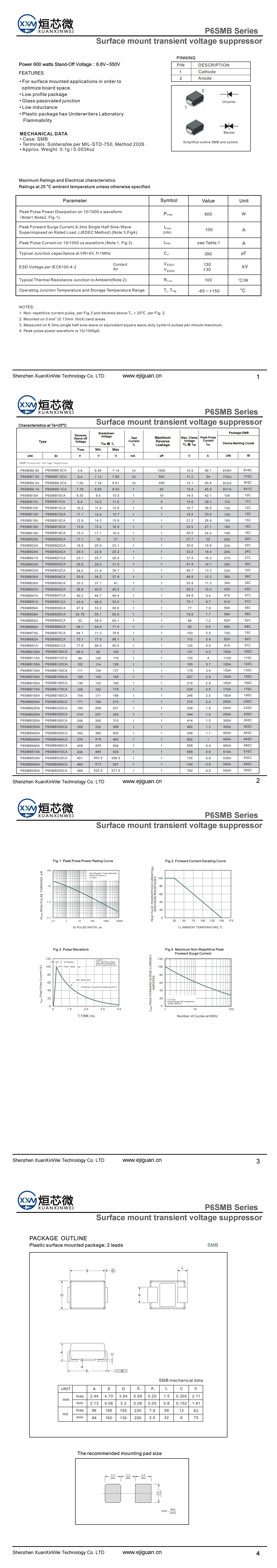 P6SMB6.8CA
